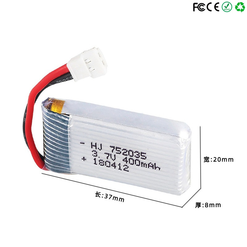 752035 3.7V 400mAh 35C Drone B - Eachine Drone E58 ulasan dan harga