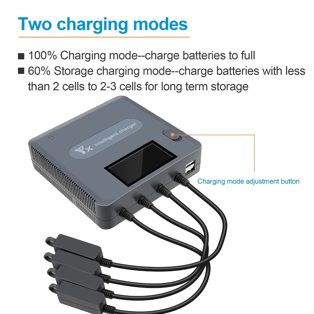 6 in 1 Digital display Battery - Drone Charging Hub ulasan dan harga