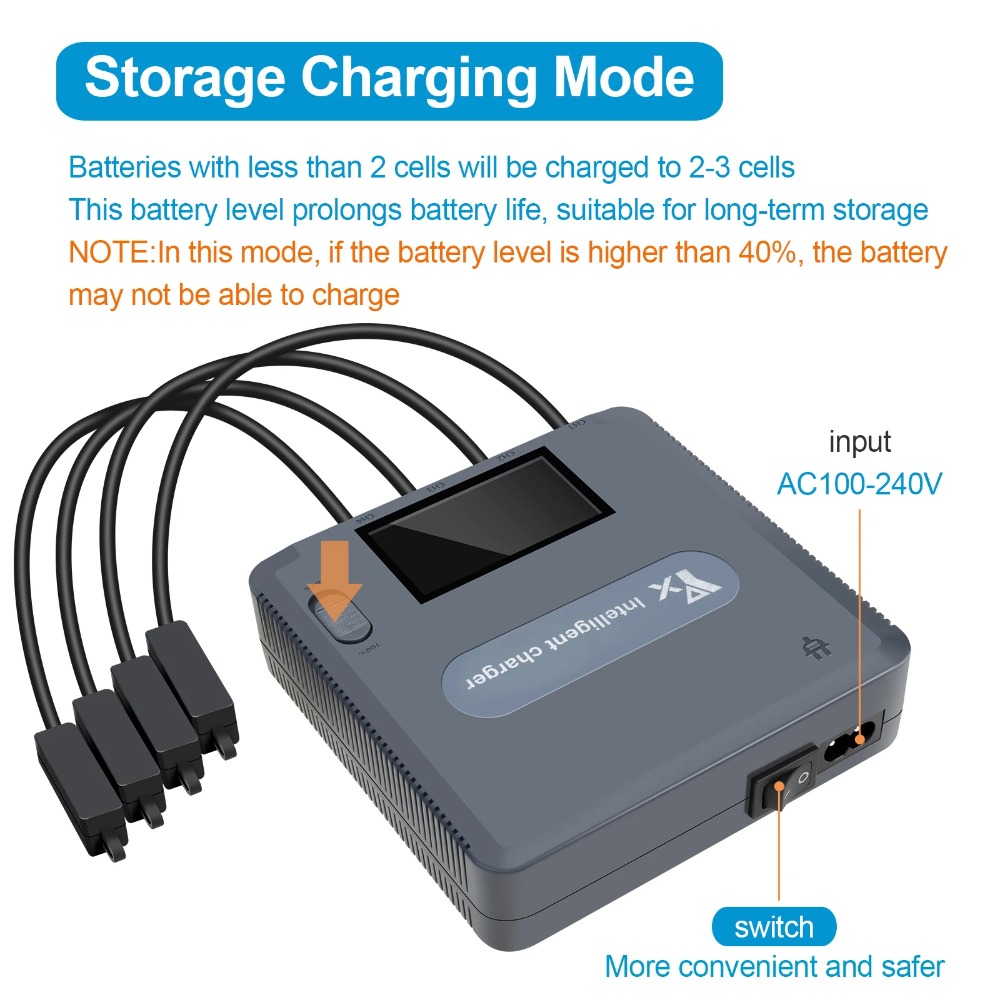 6 in 1 Digital display Battery - Drone Charging Hub ulasan dan harga